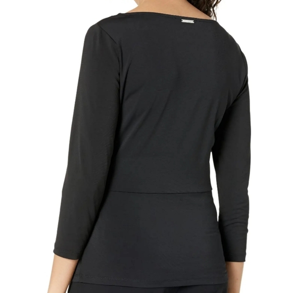 Michael Michael Kors Solid Twist 3/4 Sleeve Top - Picture 2 of 8